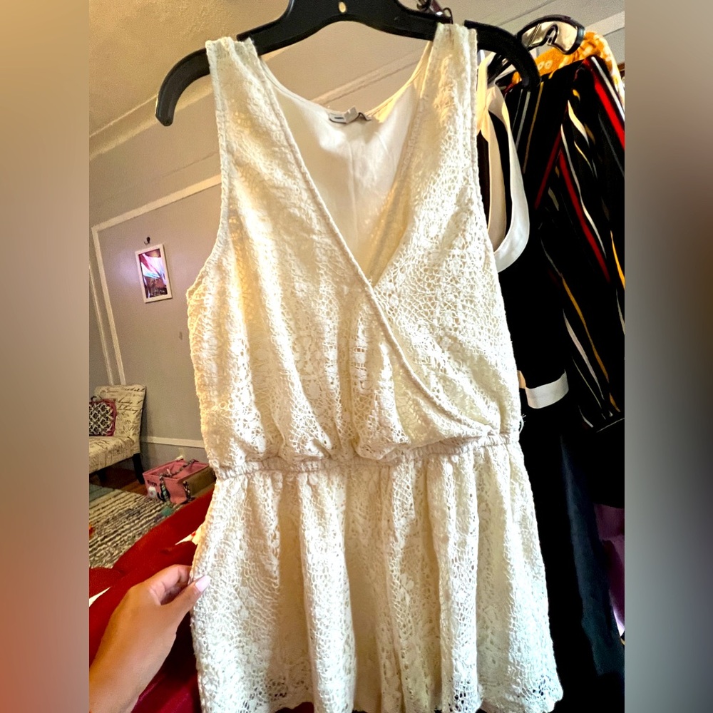 Off white lace romper.  Gently used